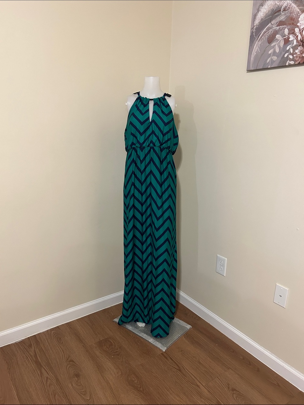 BCX Chevron Halter Maxi Dress